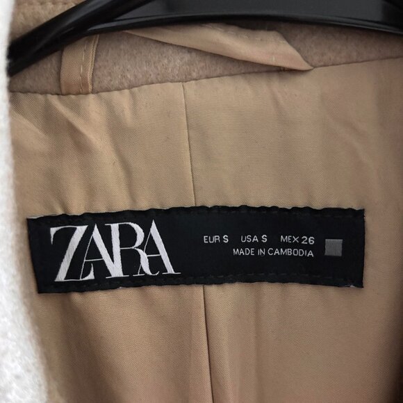 Women's Zara Soft Coat Size S Taupe Brown New Without Tags - Picture 4 of 9
